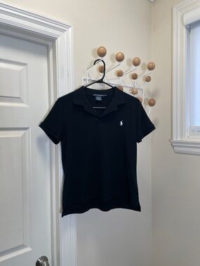 Ralph Lauren - Y2K Preppy Short Sleeve Polo Shirt - Black - L
